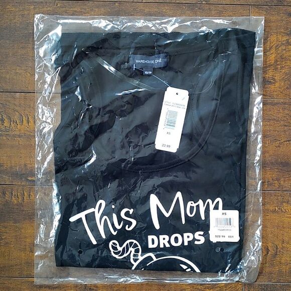 New With Tag Size XS Warehouse One Women's Black F Bomb Racerback Tank - Picture 5 of 8